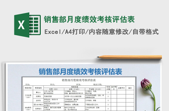 2021年銷售部月度績效考核評估表