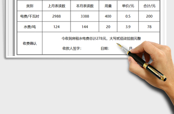 2021年水電表收費(fèi)表免費(fèi)下載