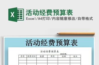 2021年活動經費預算表