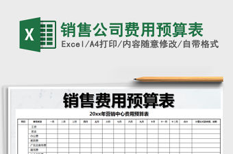 2021年銷售公司費用預算表