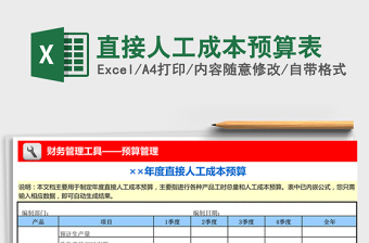 2021年直接人工成本預(yù)算表免費(fèi)下載