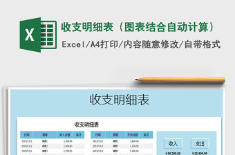 2021年收支明細(xì)表（圖表結(jié)合自動(dòng)計(jì)算）免費(fèi)下載