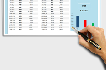 2021年收支明细表（图表结合自动计算）免费下载