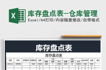 2021年庫存盤點表-倉庫管理