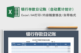 2021年銀行存款日記賬（自動累計統(tǒng)計）