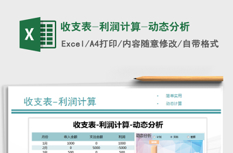 2021年收支表-利潤計算-動態(tài)分析