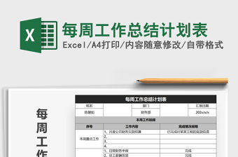 2021年每周工作總結計劃表