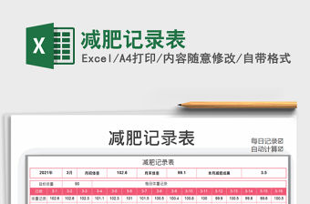 2021年減肥記錄表