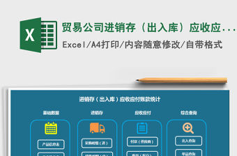 2021年貿易公司進銷存（出入庫）應收應付賬款統計