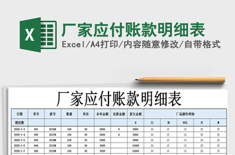 2021年廠家應(yīng)付賬款明細表