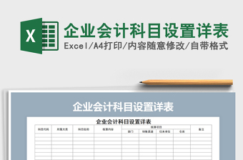2021年企業(yè)會計科目設(shè)置詳表