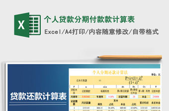 2021年個(gè)人貸款分期付款款計(jì)算表