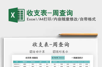 2021年收支表-周查詢免費(fèi)下載