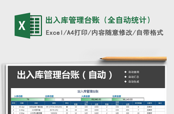 2021年出入庫管理臺賬（全自動統(tǒng)計）