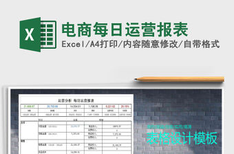 2021年電商每日運營報表