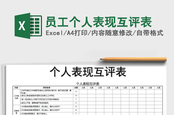 2021年員工個(gè)人表現(xiàn)互評(píng)表