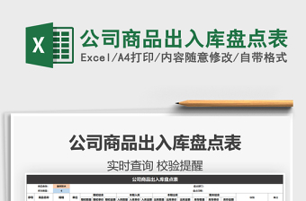 2021年公司商品出入庫(kù)盤點(diǎn)表