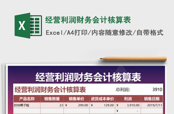 2021年經(jīng)營(yíng)利潤(rùn)財(cái)務(wù)會(huì)計(jì)核算表