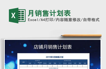 2021年月銷售計劃表