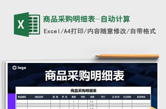 2021年商品采購明細表-自動計算