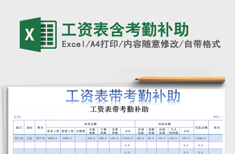 2021年工資表含考勤補(bǔ)助