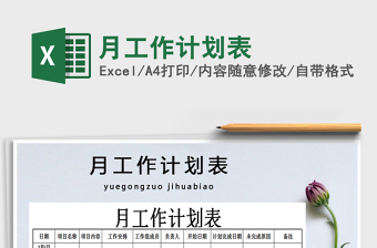2021年月工作計劃表免費下載