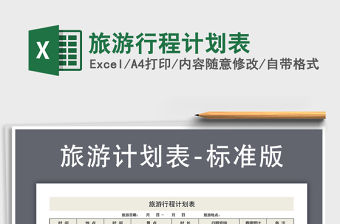 2021年旅游行程計劃表