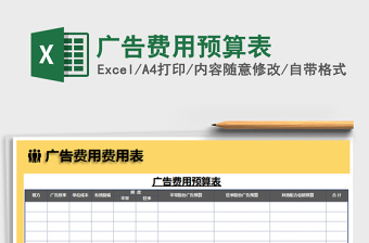 2021年廣告費用預(yù)算表