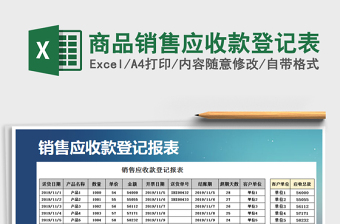2021年商品銷售應(yīng)收款登記表