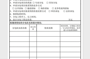 2021年分包立项审批表