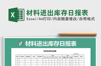 2021年材料進出庫存日報表