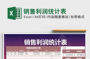 2021年銷售利潤統(tǒng)計表