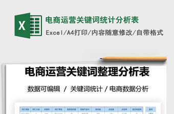 2021年電商運營關鍵詞統計分析表