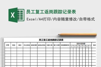 2021年員工復工返崗跟蹤記錄表