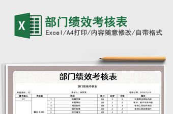 2021年部門績效考核表
