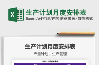 2021年生產(chǎn)計劃月度安排表