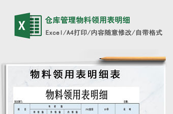 2021年倉庫管理物料領用表明細