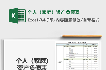 2021年个人（家庭）资产负债表