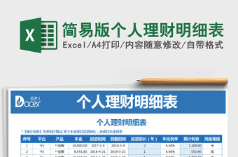 2021年簡易版個人理財明細表
