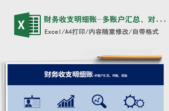 2021年財務(wù)收支明細賬-多賬戶匯總、對賬、查詢