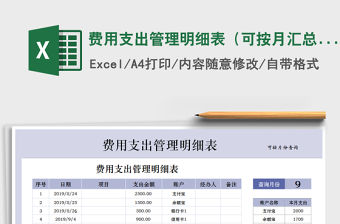 2021年費用支出管理明細表（可按月匯總）