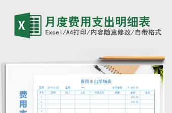 2021年月度費用支出明細表