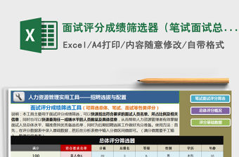 2021年面試評(píng)分成績(jī)篩選器（筆試面試總體評(píng)分系統(tǒng)版）