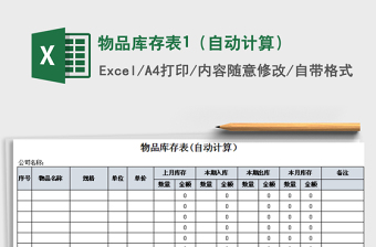 2021年物品庫(kù)存表1（自動(dòng)計(jì)算）