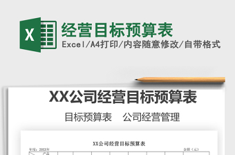 2021年經(jīng)營目標預算表