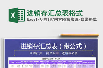 2021年進銷存匯總表格式