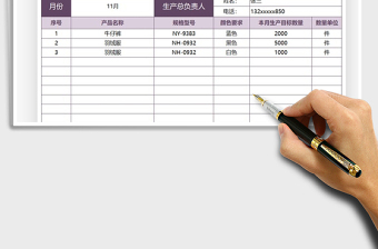 2021年工厂管理生产任务表