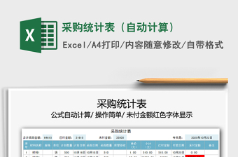 2021年采購(gòu)統(tǒng)計(jì)表（自動(dòng)計(jì)算）