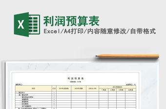 2021年利潤預算表