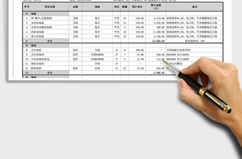 2021年装饰工程主材预算单 3室2厅 122平